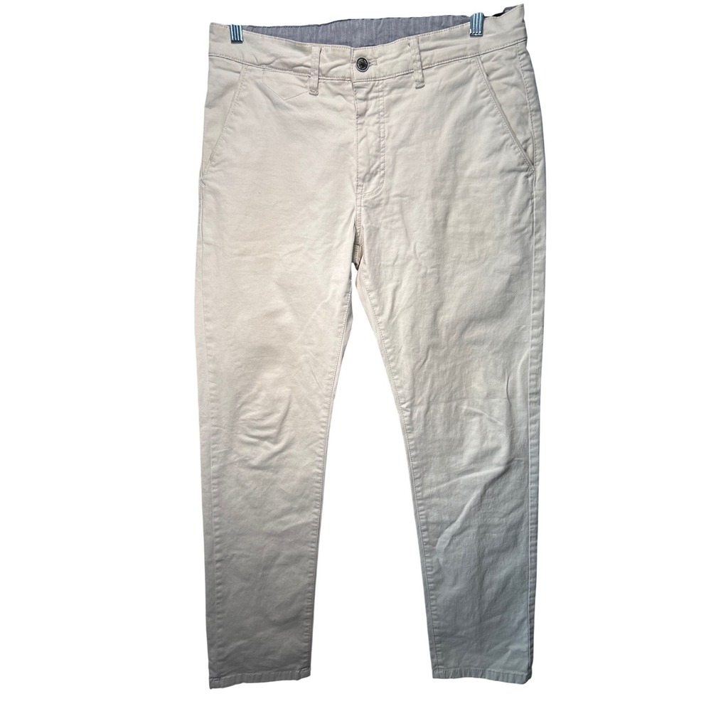 Easy Wear Slim Chino Pants Mens 33 Stone Beige Excellent Stretch Tapered 42